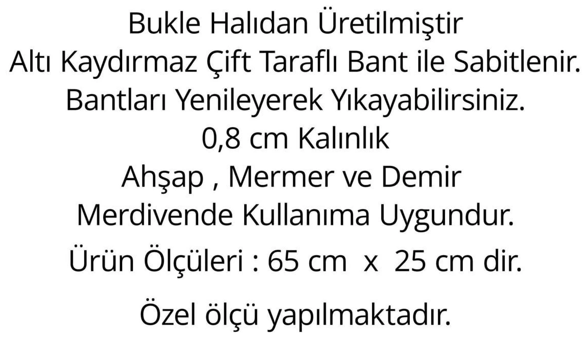 Bukle Halıdan Basamak Ve Merdiven Paspası 16’lı Paket
