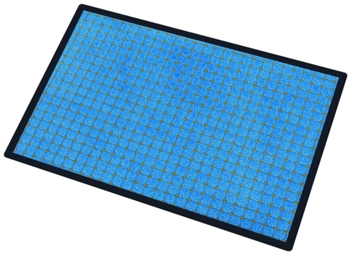 Turkuaz Benekli Toz Kontrollü Pvc Tabanlı Nem Alıcı Kapı Önü Paspası