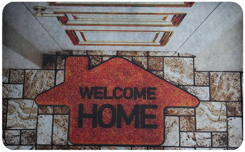 Welcome Home Baskılı Kaliteli Kauçuk Kapı Önü Paspası
